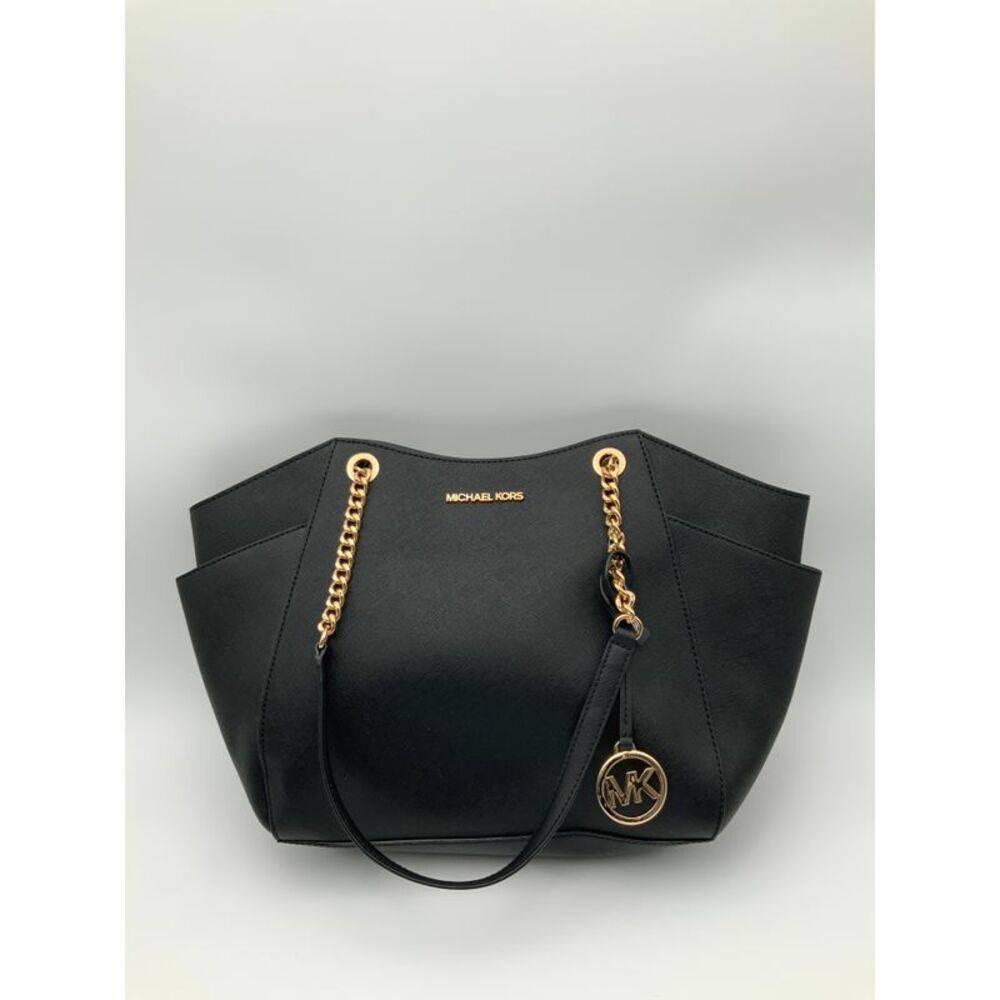 Michael Kors Jet Set Large Saffiano Leather Shoulder Bag BLACK - Picture 2 of 2